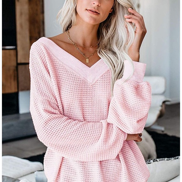 Sweaters - ♥️ XXL Off Shoulder Batwing Sleeve Waffle Knit Top